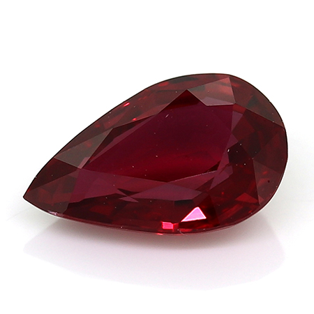0.52 ct Pear Shape Ruby : Intense Red