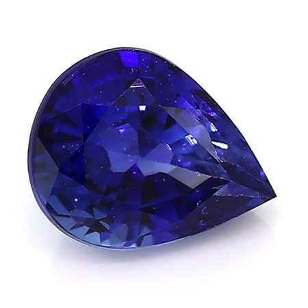 0.44 ct Pear Shape Blue Sapphire : Rich Royal Blue