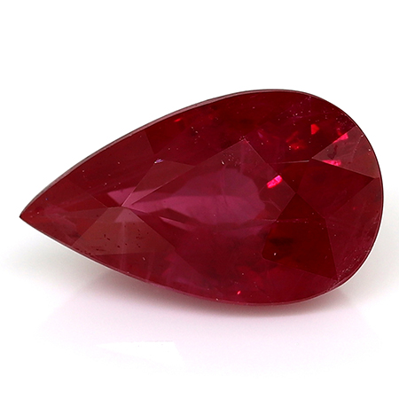 2.01 ct Pear Shape Ruby : Rich Red
