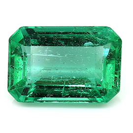 1.73 ct Rich Green Natural Emerald Cut Natural Emerald