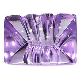 13.83 ct Emerald Cut Etched Amethyst : Fine Purple