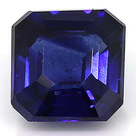 0.76 ct Emerald Cut Blue Sapphire : Rich Royal Blue