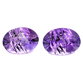 9.53 cttw Pair of Oval Amethysts : Fine Purple