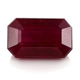 1.27 ct Emerald Cut Ruby : Pinkish Red