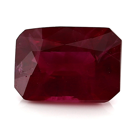 0.95 ct Emerald Cut Ruby : Pigeon Blood Red