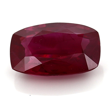 1.31 ct Cushion Cut Ruby : Fiery Red