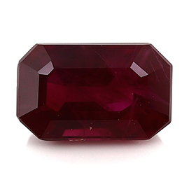 1.02 ct Emerald Cut Ruby : Deep Rich Red