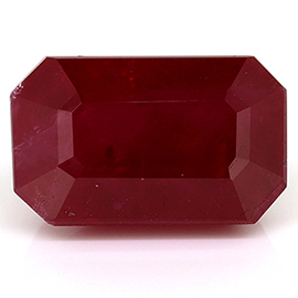 3.02 ct Emerald Cut Ruby : Deep Rich Red