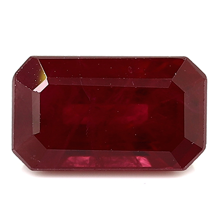 1.47 ct Emerald Cut Ruby : Deep Rich Red