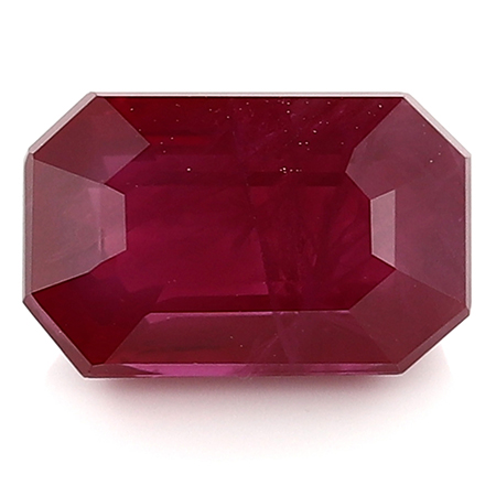 1.57 ct Emerald Cut Ruby : Deep Rich Red