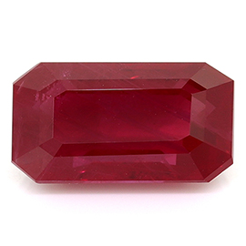 3.04 ct Emerald Cut Ruby : Pigeon Blood Red