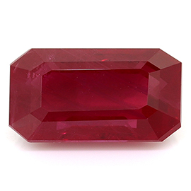 3.04 ct Pigeon Blood Red Emerald Cut Natural Ruby