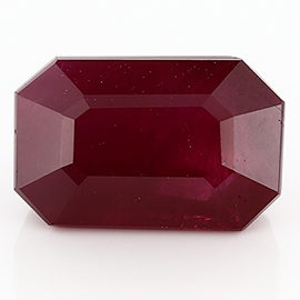 2.01 ct Emerald Cut Ruby : Deep Rich Red