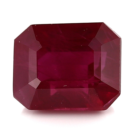 1.30 ct Emerald Cut Ruby : Deep Rich Red