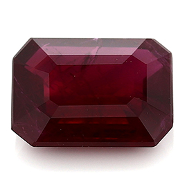 1.14 ct Emerald Cut Ruby : Pigeon Blood Red