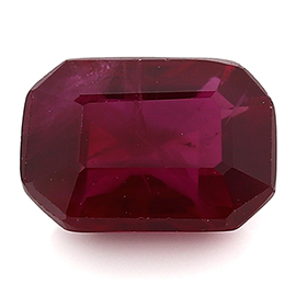 1.10 ct Emerald Cut Ruby : Deep Rich Red