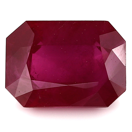 1.34 ct Emerald Cut Ruby : Deep Rich Red