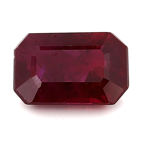1.38 ct Emerald Cut Ruby : Deep Rich Red