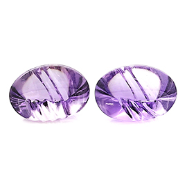 9.62 cttw Purple Pair of Oval Natural Amethysts