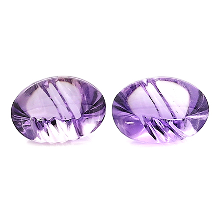 9.62 cttw Purple Pair of Oval Natural Amethysts