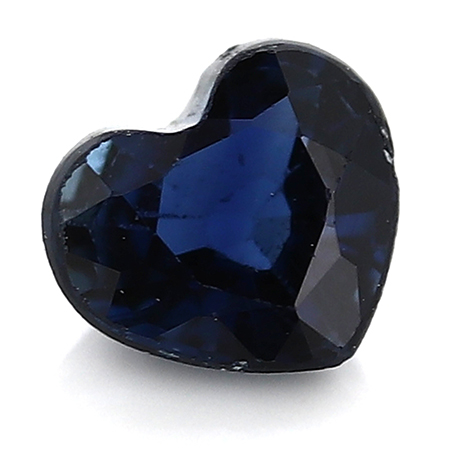0.20 ct Heart Shape Blue Sapphire : Darkish Blue