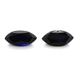0.66 cttw Pair of Marquise Blue Sapphires : Darkish Blue