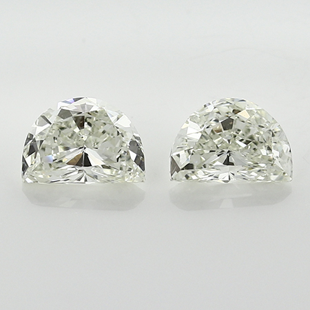 1.35 cttw Pair of Half Moon Diamonds : K / VS2
