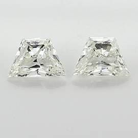 1.24 cttw Pair of Trapezoid Brilliant Cut Diamonds : J / VS2