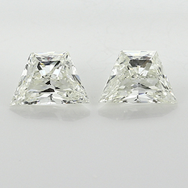 1.24 cttw Pair of Trapezoid Brilliant Cut Natural Diamonds : J / VS2