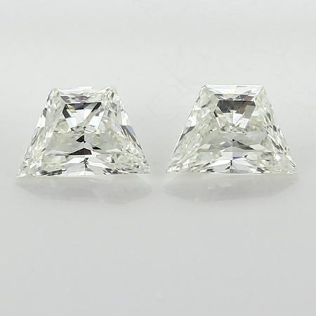 1.24 cttw Pair of Trapezoid Brilliant Cut Natural Diamonds : J / VS2