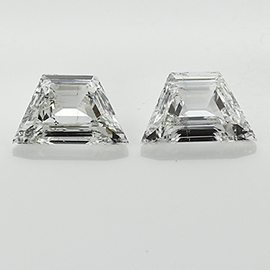 1.42 cttw Pair of Trapezoid Step Cut Diamonds : G / SI2