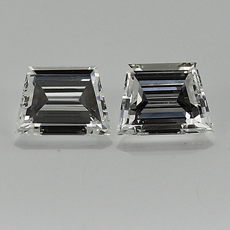 0.69 cttw Pair of Trapezoid Diamonds : E / VS1