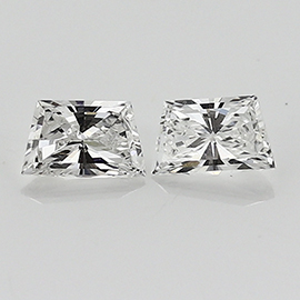 0.44 cttw Pair of Trapezoid Brilliant Cut Diamonds : F / VVS2