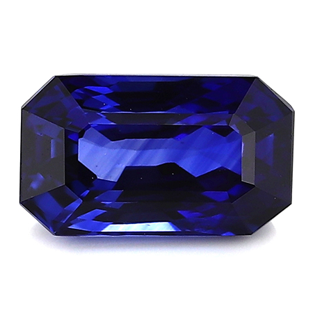 2.83 ct Emerald Cut Blue Sapphire : Rich Royal Blue