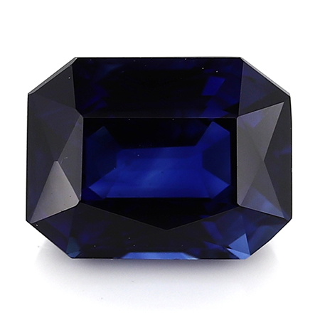 1.00 ct Emerald Cut Blue Sapphire : Fine Royal Blue