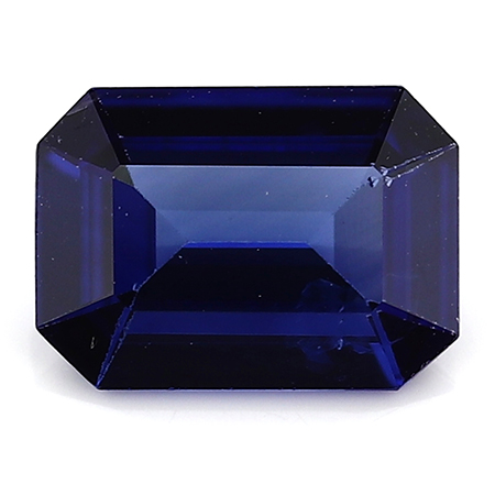0.77 ct Emerald Cut Blue Sapphire : Royal Blue