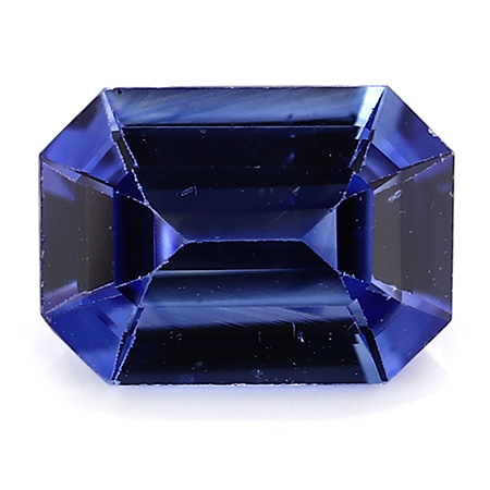 0.92 ct Emerald Cut Blue Sapphire : Deep Rich Blue