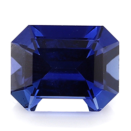 0.90 ct Emerald Cut Sapphire : Deep Royal Blue