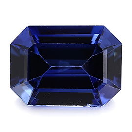 1.00 ct Emerald Cut Blue Sapphire : Rich Royal Blue