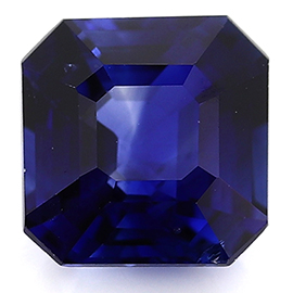 1.09 ct Emerald Cut Blue Sapphire : Fine Navy Blue