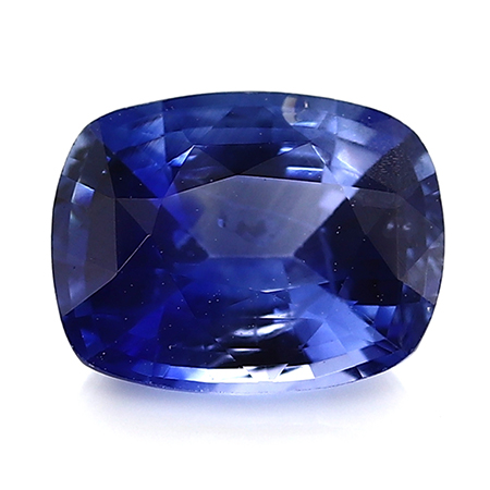 1.47 ct Cushion Cut Blue Sapphire : Deep Rich Blue