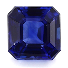 0.87 ct Emerald Cut Blue Sapphire : Royal Blue