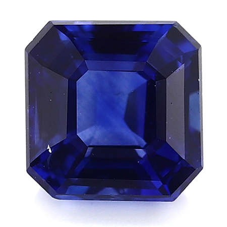 0.87 ct Emerald Cut Blue Sapphire : Royal Blue