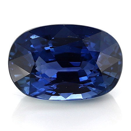 3.31 ct Cushion Cut Blue Sapphire : Fine Royal Blue