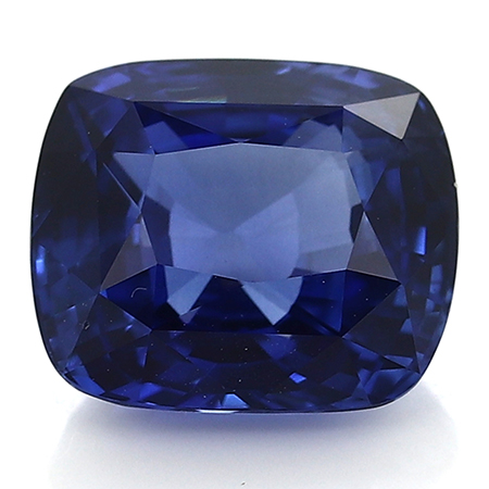 4.11 ct Deep Rich Blue Cushion Cut Natural Blue Sapphire