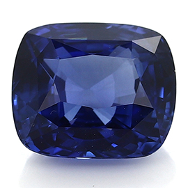 4.11 ct Cushion Cut Blue Sapphire : Deep Rich Blue