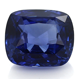 4.11 ct Deep Rich Blue Cushion Cut Natural Blue Sapphire