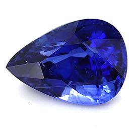 2.02 ct Pear Shape Blue Sapphire : Rich Royal Blue