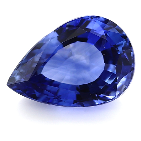 3.29 ct Pear Shape Blue Sapphire : Rich Royal Blue