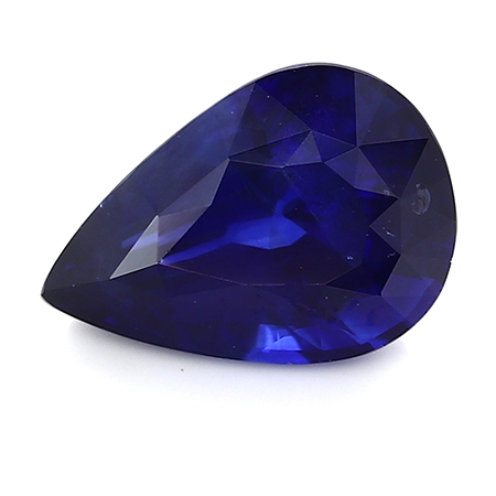 2.01 ct Pear Shape Blue Sapphire : Rich Royal Blue